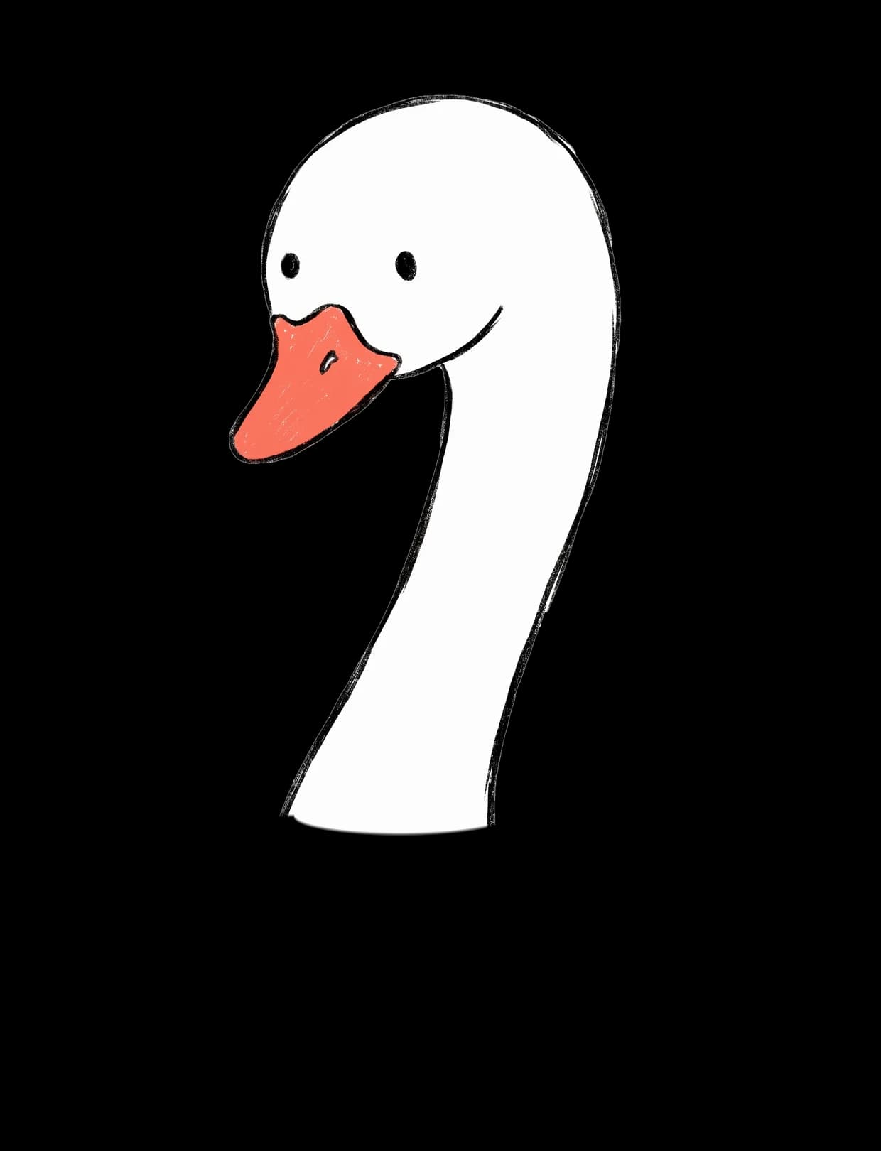Swan sketch for the fine check-in mood