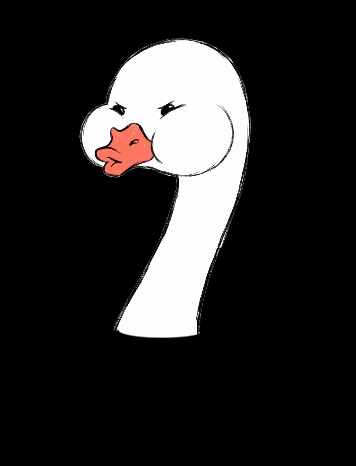 Swan sketch for the puffy check-in mood